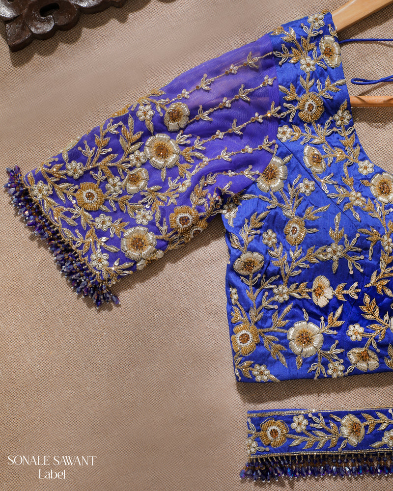 Royal Blue Gulmohar Bridal Blouse