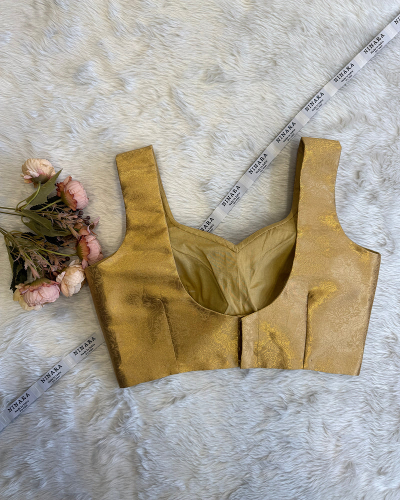 Golden Gleam Brocade Blouse