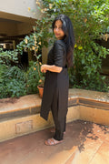 Black Handloom Cotton Co Ord Set