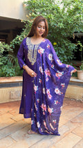 Detail of bold floral screen print on dupatta