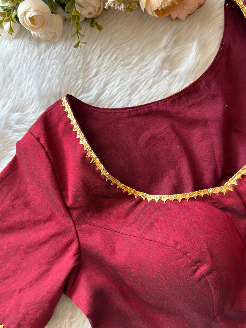 Maroon Gold Luxe Blouse