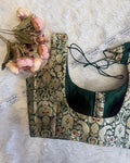 Emerald Heritage Banarasi Sleeveless Brocade Blouse