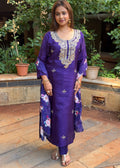 Purple Kurta & Pant Set with Dupatta