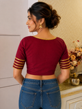 Maroon Gold Luxe Blouse