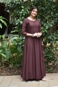 Chicory Coffee Slub Silk Dress