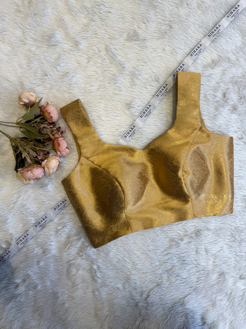 Golden Gleam Brocade Blouse