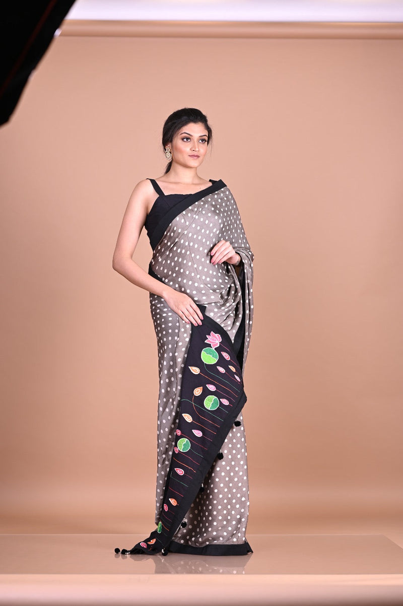 Modal Satin Hand Painted Pichwai Saree