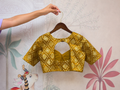 Yellow Occur Brocade Padded Blouse