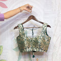 Emerald Heritage Banarasi Sleeveless Brocade Blouse