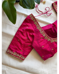 Pure Raw Silk Hand Embroidered Blouse