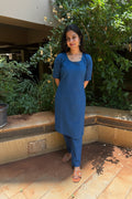 Ink Blue Handloom Cotton Co Ord Set