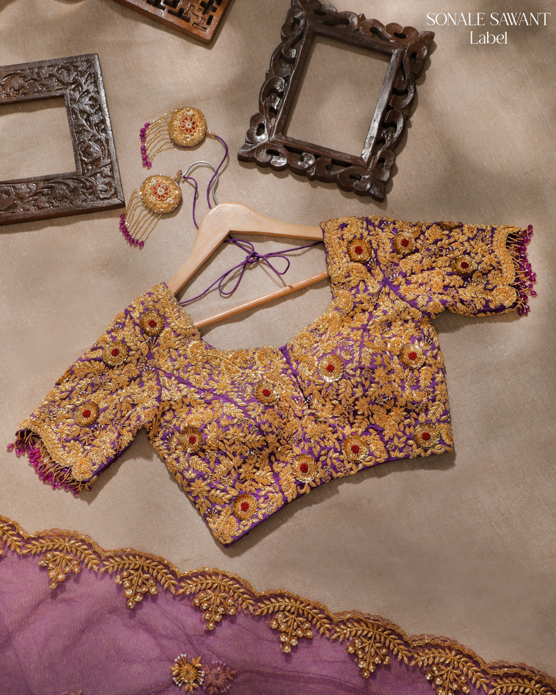 Shahi Noor Purple Wedding Blouse
