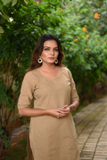 Camel Handloom Cotton Co Ord Set