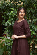 Chicory Coffee Slub Silk Dress
