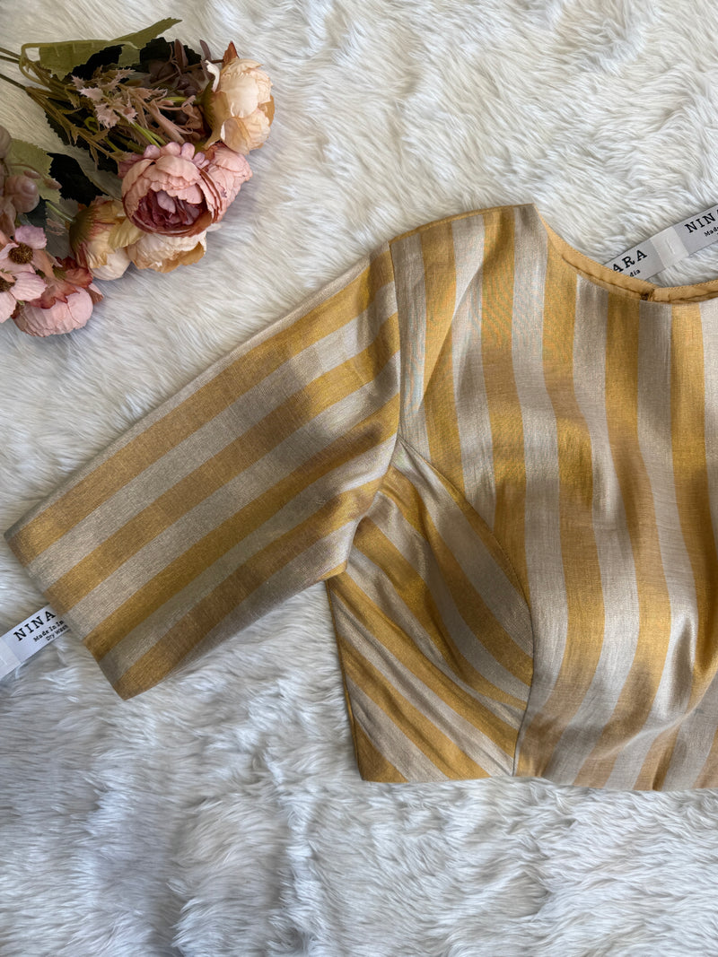 Gold & Silver Stripy Luxe Blouse