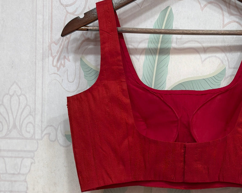 Pure Raw Silk Sleeveless Blouse