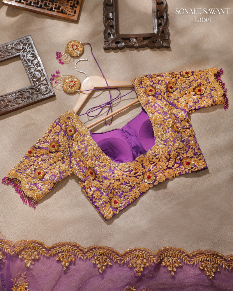 Shahi Noor Purple Wedding Blouse