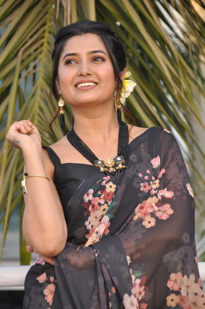 Double Black Georgette Saree