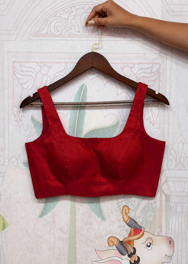 Pure Raw Silk Sleeveless Blouse