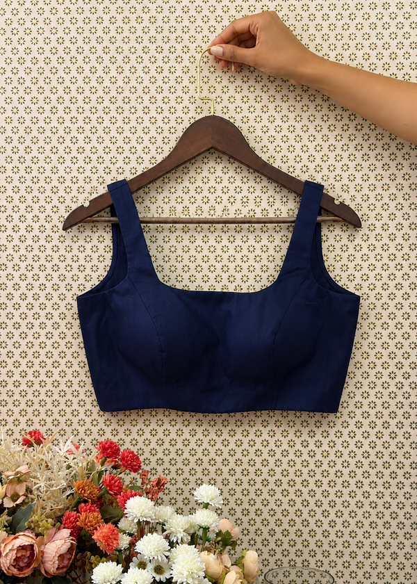 Pure Raw Silk Sleeveless Blouse