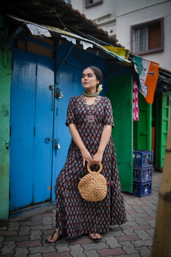 Allure Black Floor Length Dress